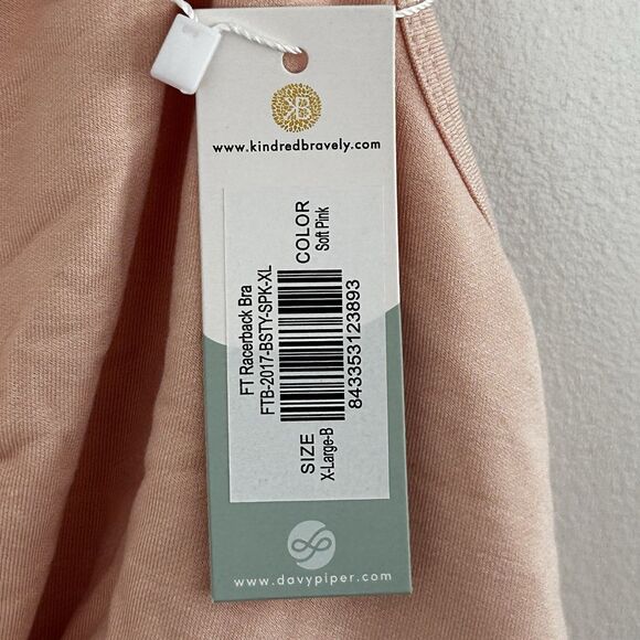 New Kindred Bravely Bra Davy Piper Racerback Bra Size XL B Soft Pink nwt - Picture 6 of 9